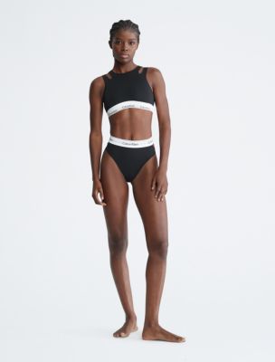 Modern Cotton Deconstructed Unlined Bralette + High Leg Tanga | Calvin Klein | Calvin Klein (US)