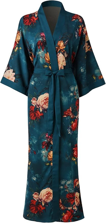 Ledamon Women's Kimono Robe Long for Women - Pocket Floral Bathrobe | Amazon (US)