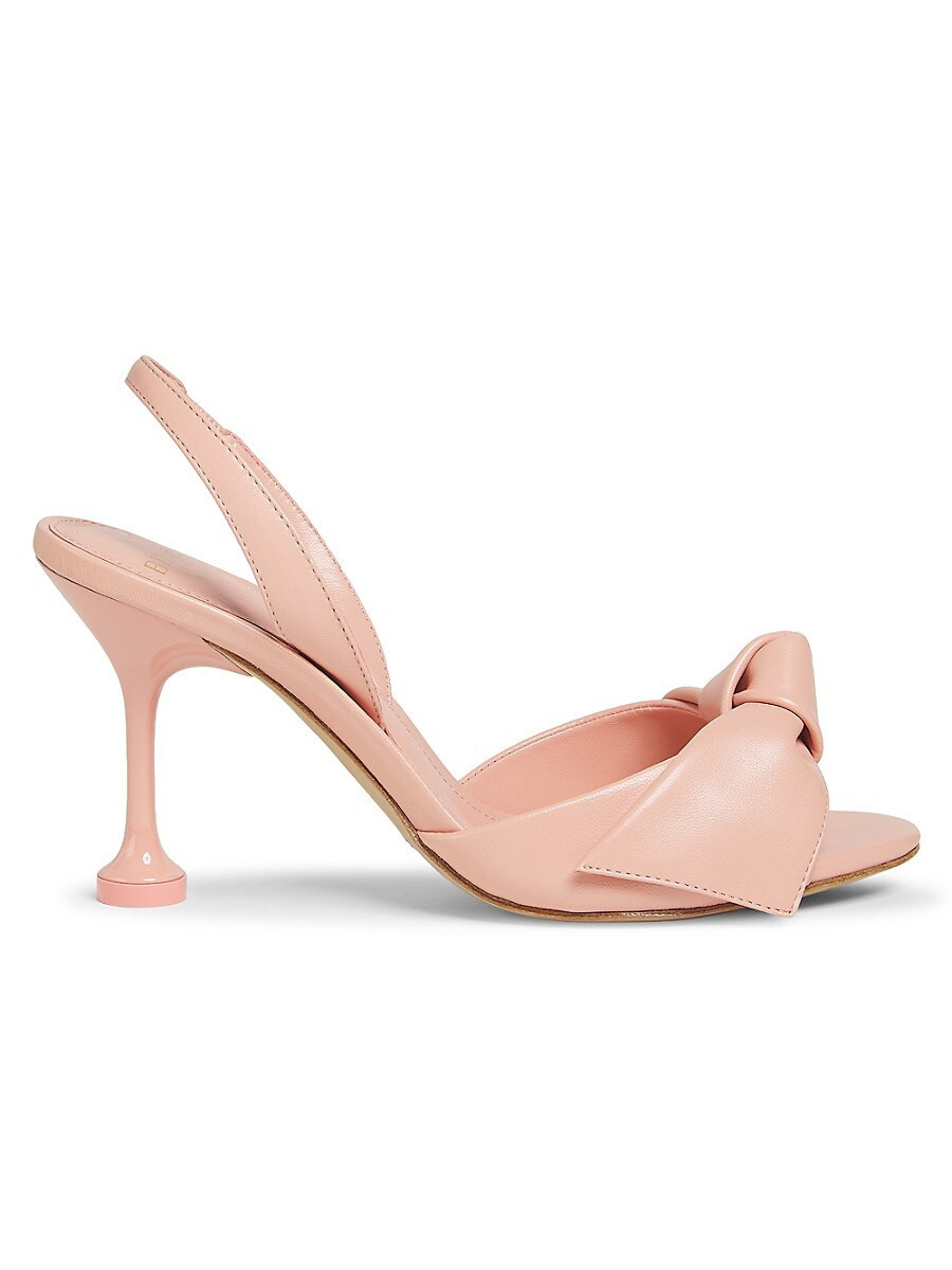 Alexandre Birman Women's 80MM Leather Bow Slingback Sandals - Pink - Size 39 (9) | Saks Fifth Avenue OFF 5TH