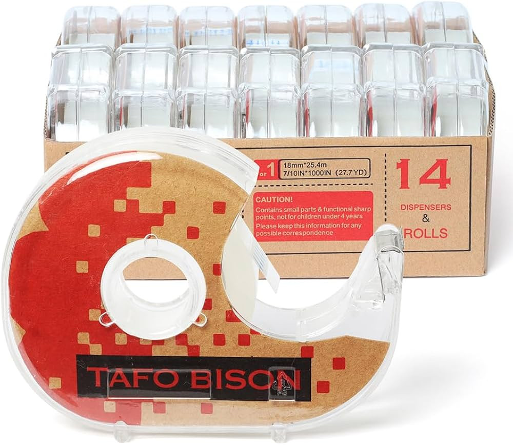 TAFOBISION Transparent Tape Bulk for Gift Wrapping,Clear Tape for Office and School with Dispense... | Amazon (US)