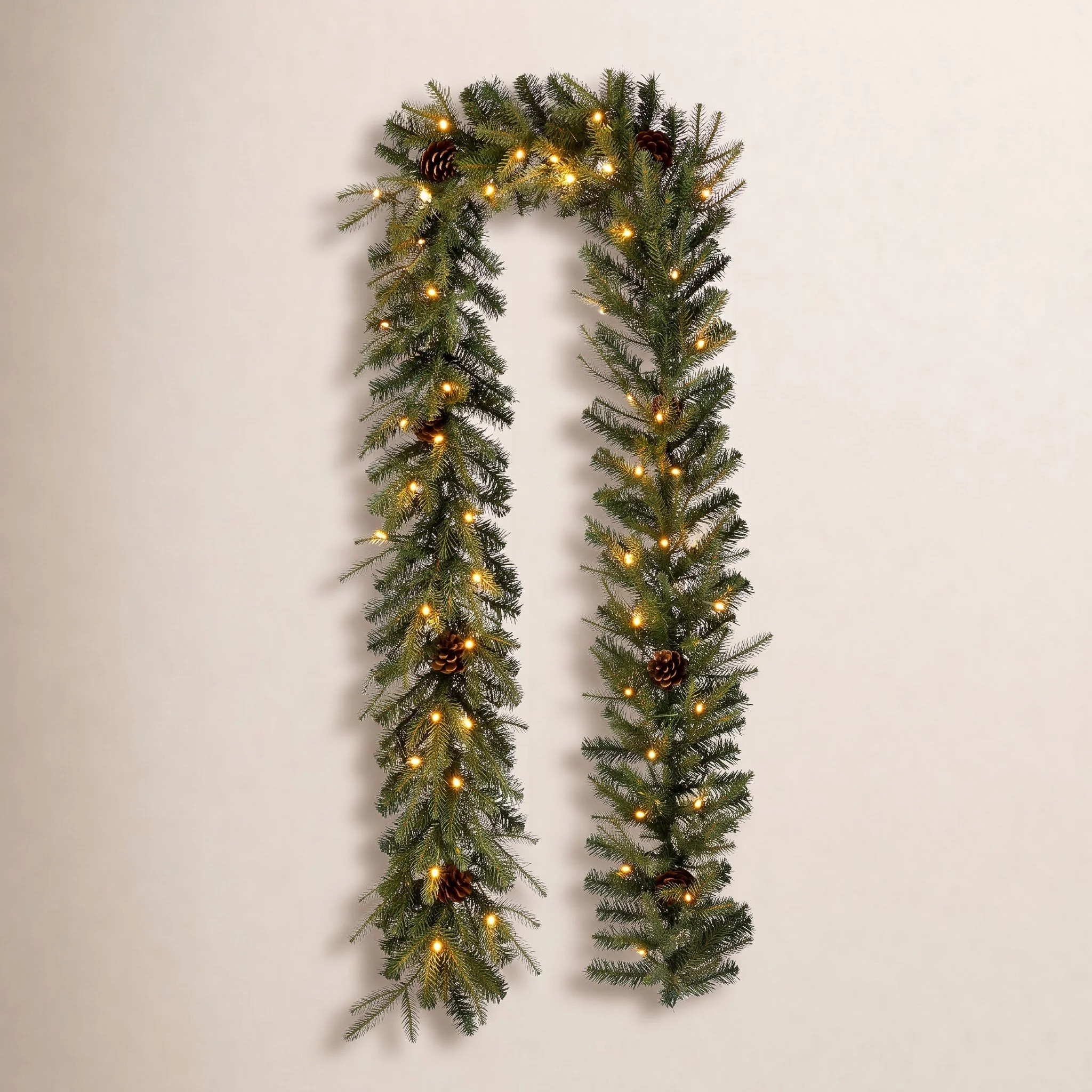 Ernberg 9ft Greenery Christmas Garland With Lights | Wayfair North America