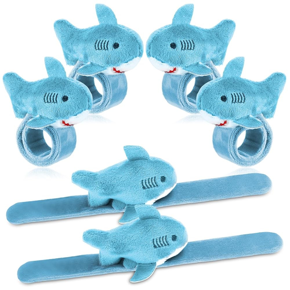 6 Pieces Shark Slap Bracelets Stuffed Animal Slap Band Party Favors Plush Slap Bracelets Bulk for... | Amazon (US)