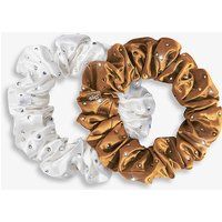 Stardust crystal-embellished large silk scrunchie set of two | Selfridges