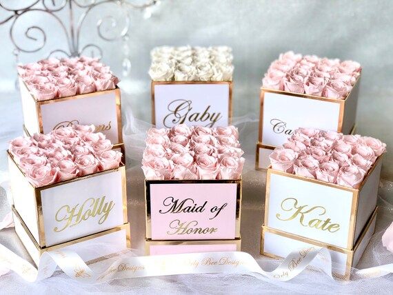 Preserved Rose Box with Mini Roses. Personalized Small Box | Etsy | Etsy (US)