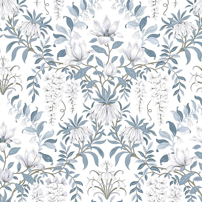 Laura Ashley Parterre Off White and Seaspray Wallpaper | Amazon (US)