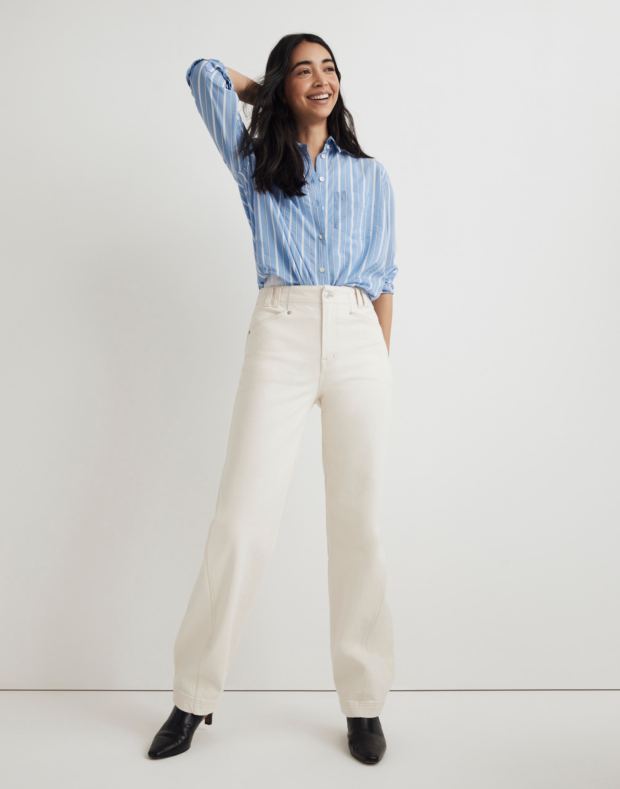 The Perfect Vintage Wide-Leg Jean in Vintage Canvas Wash: Snap Edition | Madewell