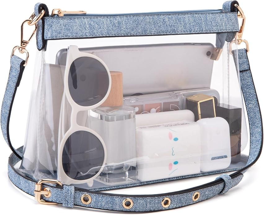 Clear Bag for Stadium Events, Clear Purses for Women, Stadium Approved Crossbody Bag | Amazon (US)