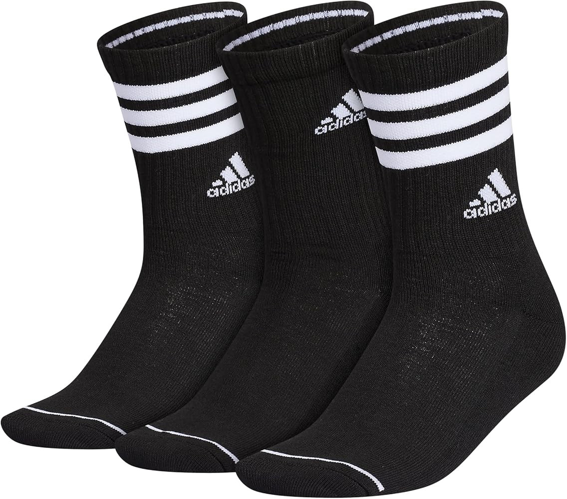 adidas Women's 3-Stripe Crew Socks (3-Pair) with Arch Compression | Amazon (US)