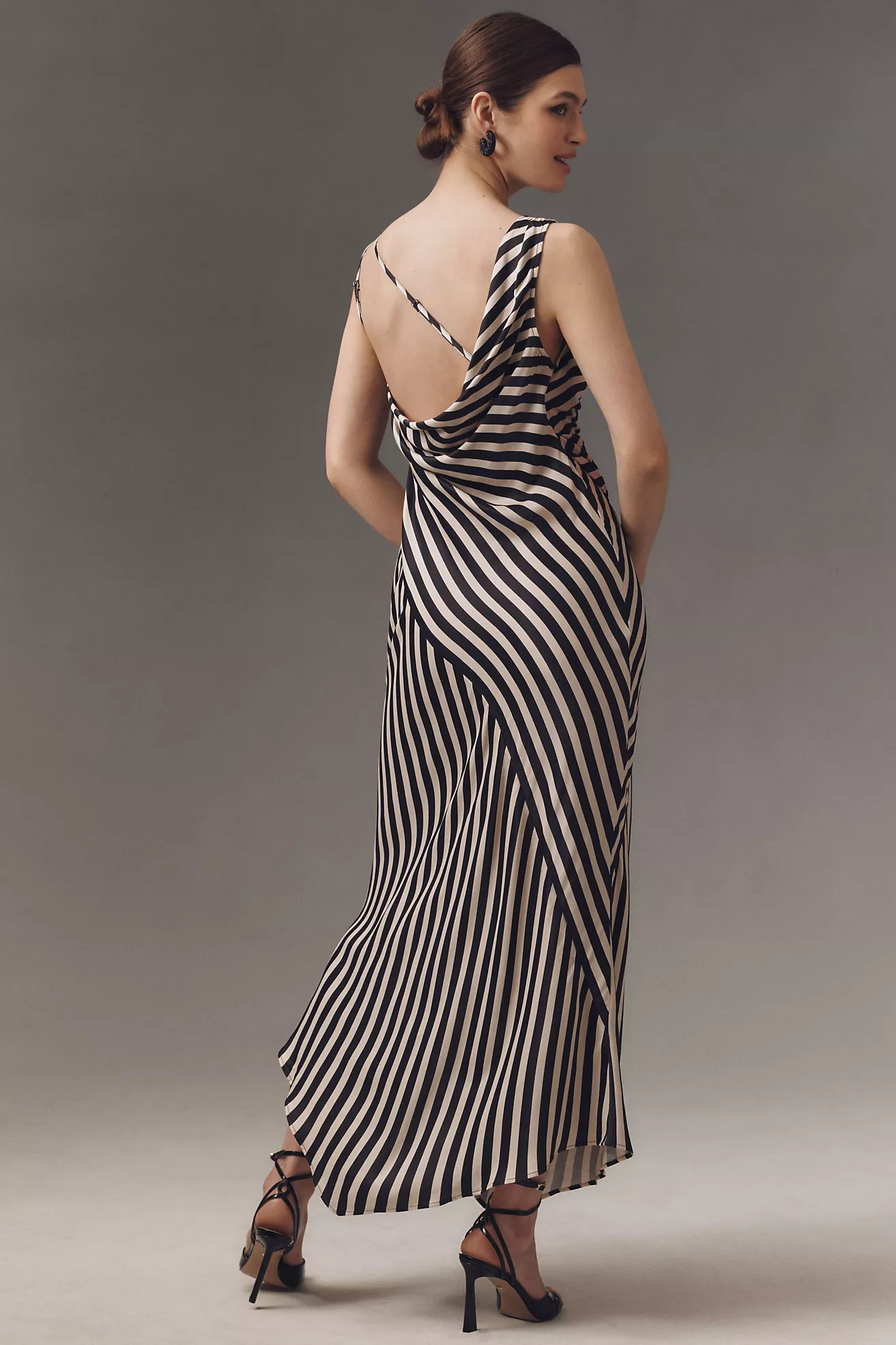 BHLDN Carissa Cowl-Neck Draped Printed Midi Dress | Anthropologie (US)