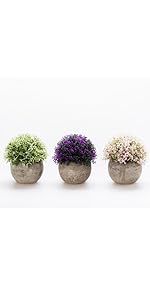 Opps Mini Artificial Plants Plastic Fake Green Colorful Flower Topiary Shrubs with Gray Pot for H... | Amazon (US)