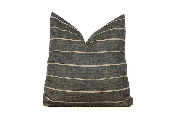 Grey Stripe Pillow Cover Peppercorn Sofa Throw Pillow - Etsy | Etsy (US)