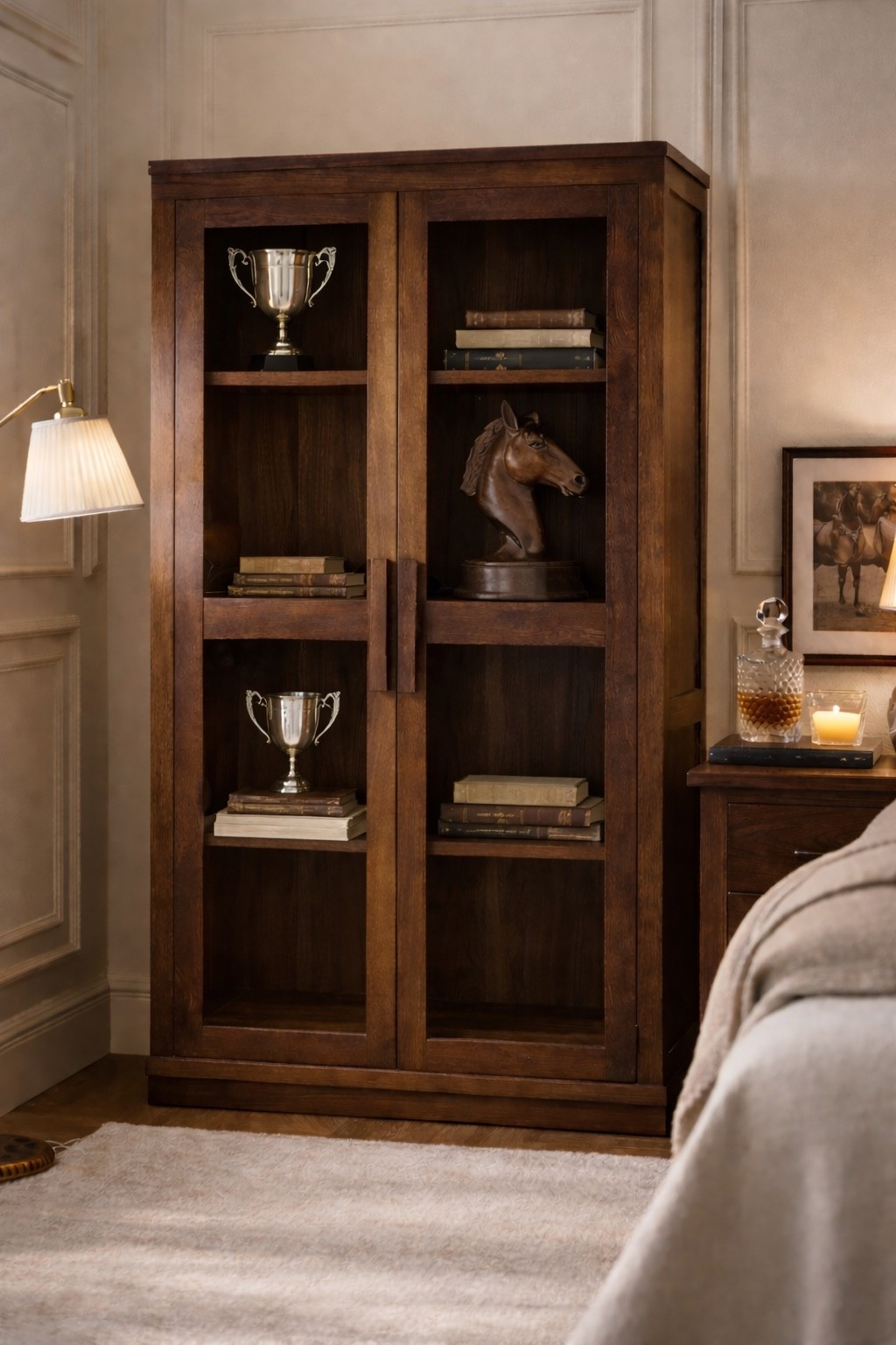 Glass Door Storage Accent Cabinet, Warm Walnut finish - timeless home decor 

#LTKSaleAlert #LTKHome