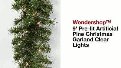 9' Pre-lit Artificial Pine Christmas Garland Clear Lights - Wondershop™ | Target