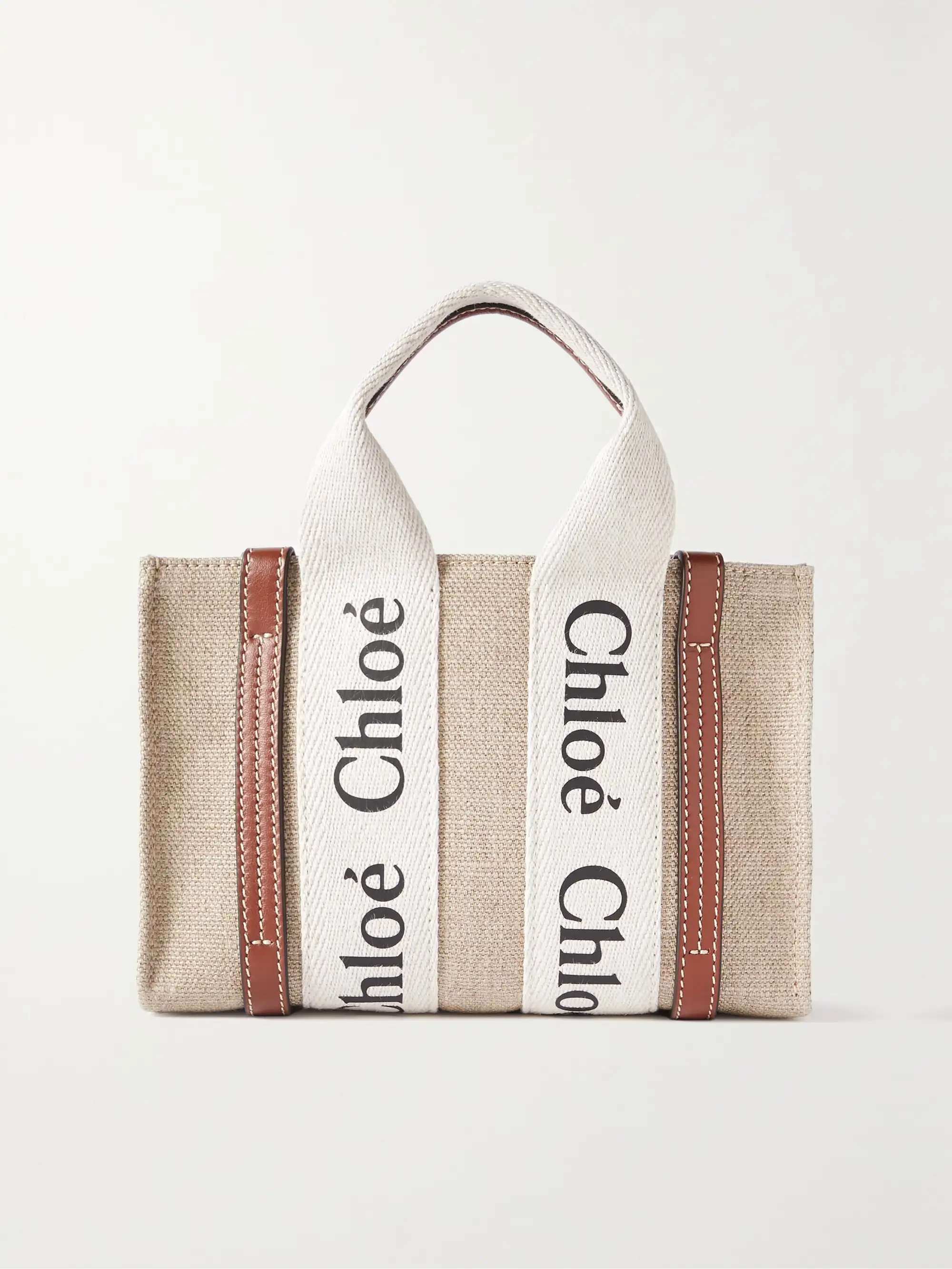 + NET SUSTAIN Woody mini leather-trimmed linen tote | NET-A-PORTER (UK & EU)