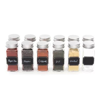 Square Glass Set of 14 Spice Jars August GroveÂ® | Wayfair North America
