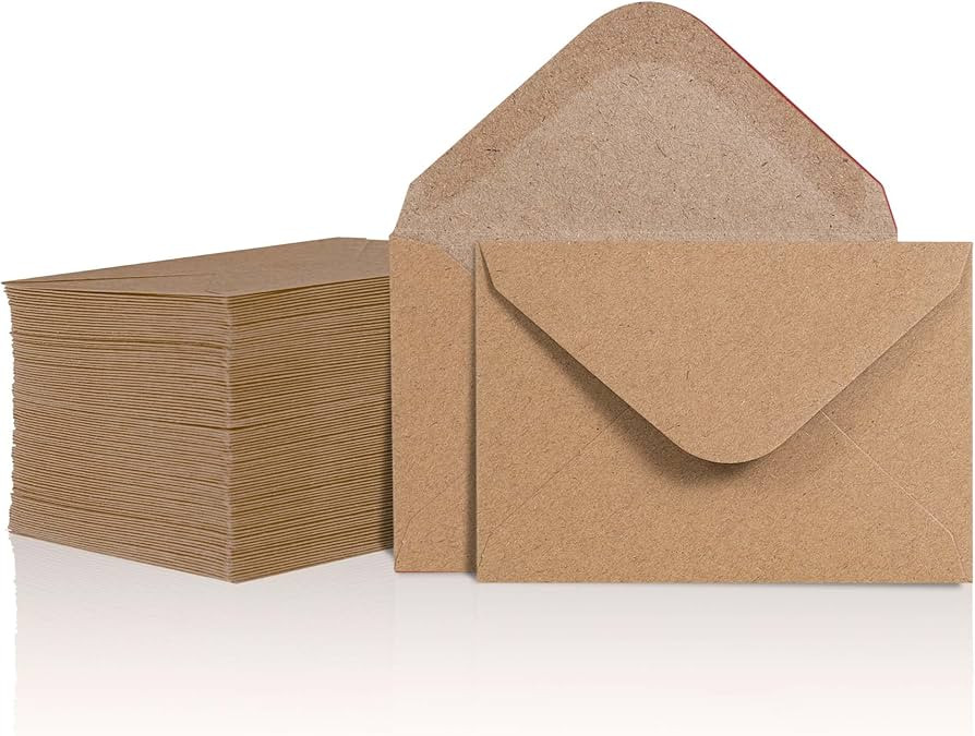 Gift Card Envelopes - 100-Count Mini Envelopes, Kraft Paper Business Card Envelopes, Bulk Tiny En... | Amazon (US)