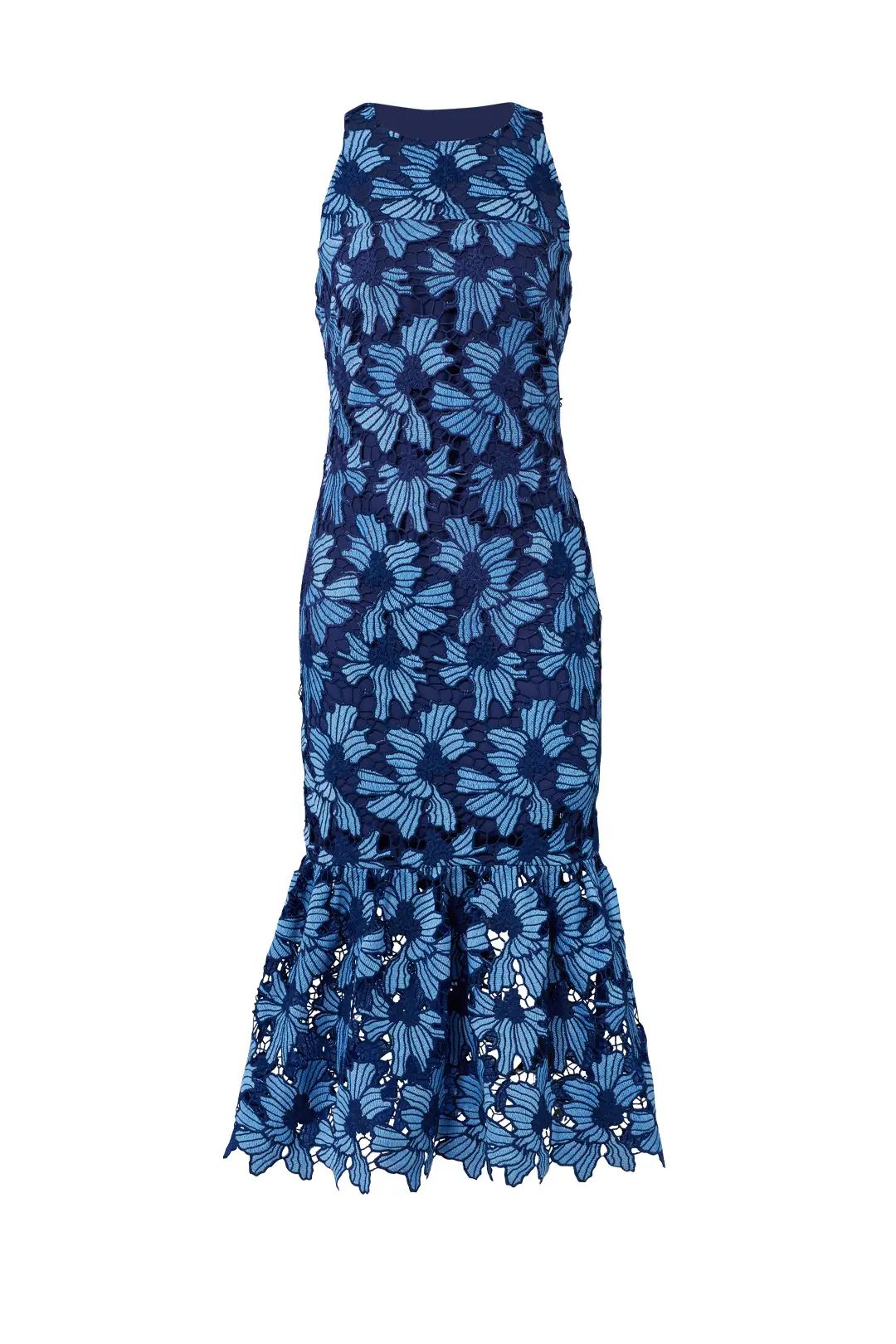 Shoshanna Blue Floral Bell Dress | Rent The Runway
