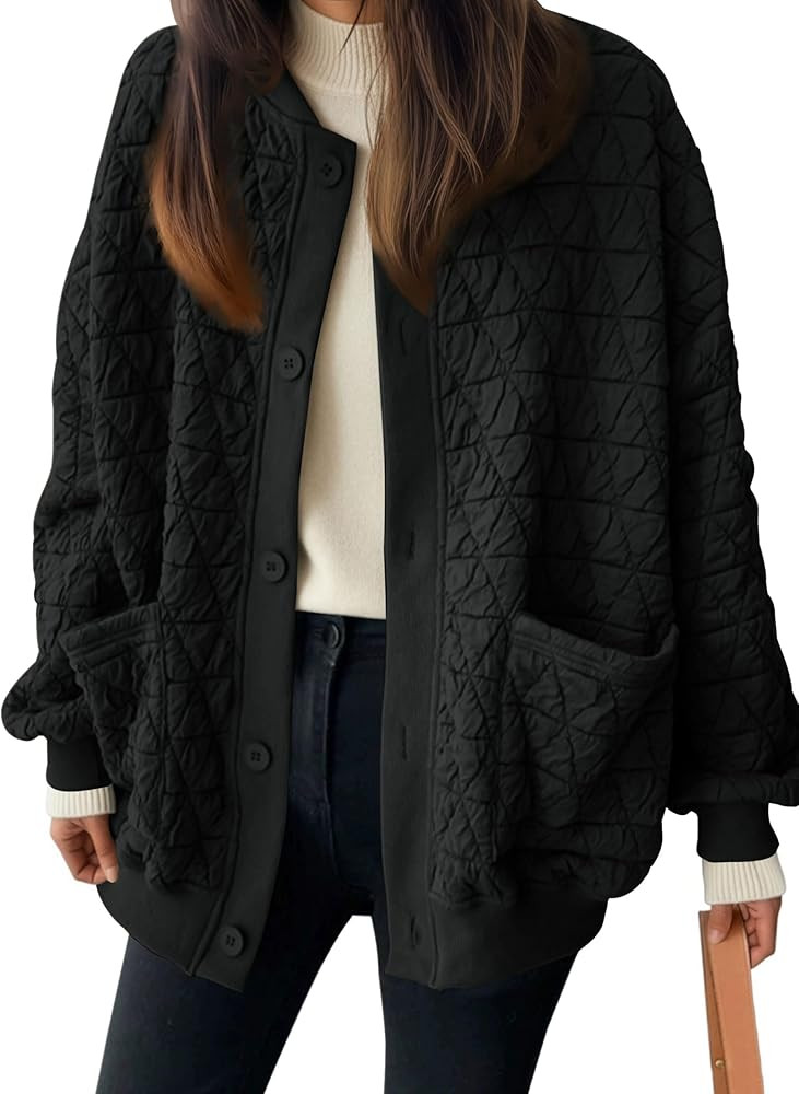 Oversized Jackets for Women 2025 Fall Clothes Casual Jacket Cardigan Outfits Tops | Amazon (US)