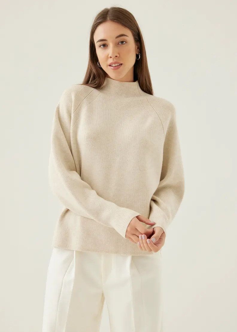 Aria Relaxed Turtleneck Knit Sweater | LOVEBONITO SINGAPORE PTE LTD