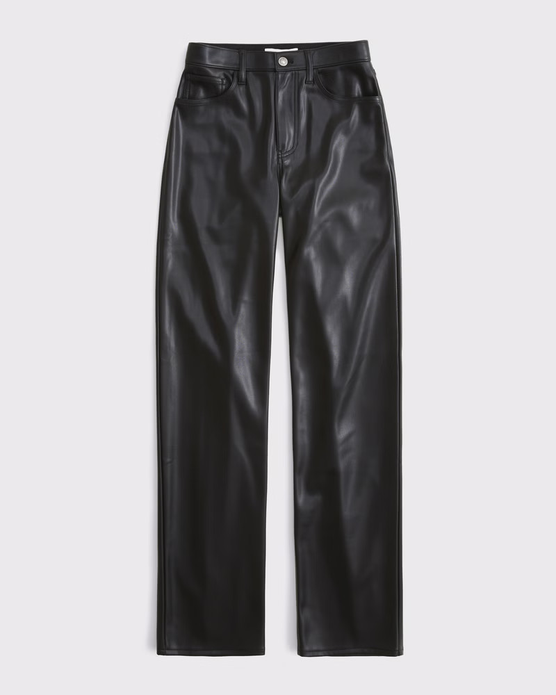 Women's High Rise 90s Relaxed Vegan Leather Pant | Women's 25% Off Select Styles | Abercrombie.co... | Abercrombie & Fitch (US)