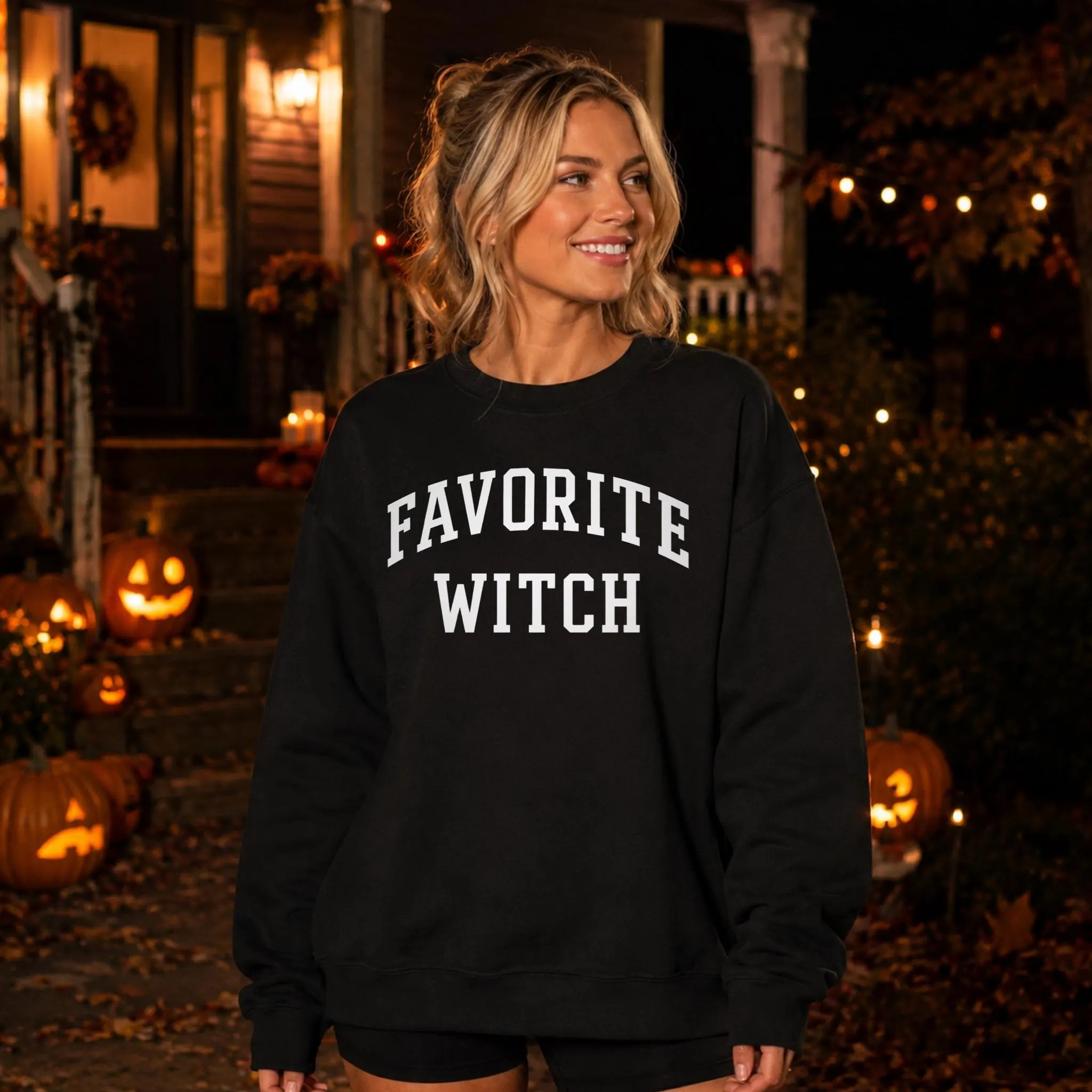 Favorite Witch Sweatshirt, Women's Halloween Shirt, Collegiate Logo Sweatshirt, Cozy Fall Crewneck | Etsy (Global)