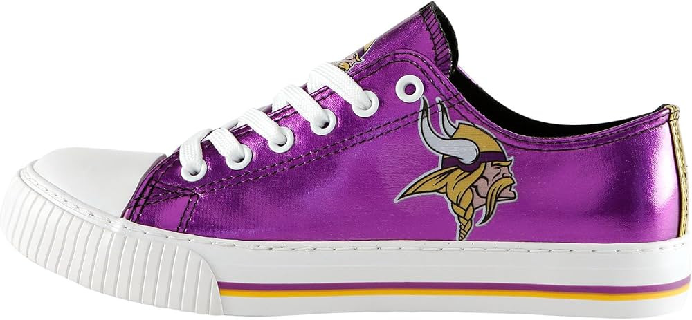 FOCO Minnesota Vikings NFL Womens Team Color Metallic Sneakers - 10 | Amazon (US)