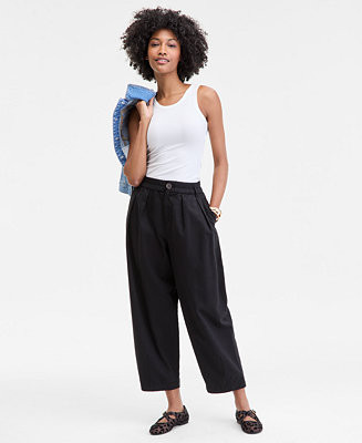 On 34th Women's Pleated Barrel-Leg Ankle Pants, Macy's Exclusive - Macy's | Macy's