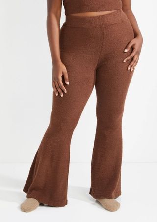 Plus Brown Teddy Knit Flare Pants | rue21