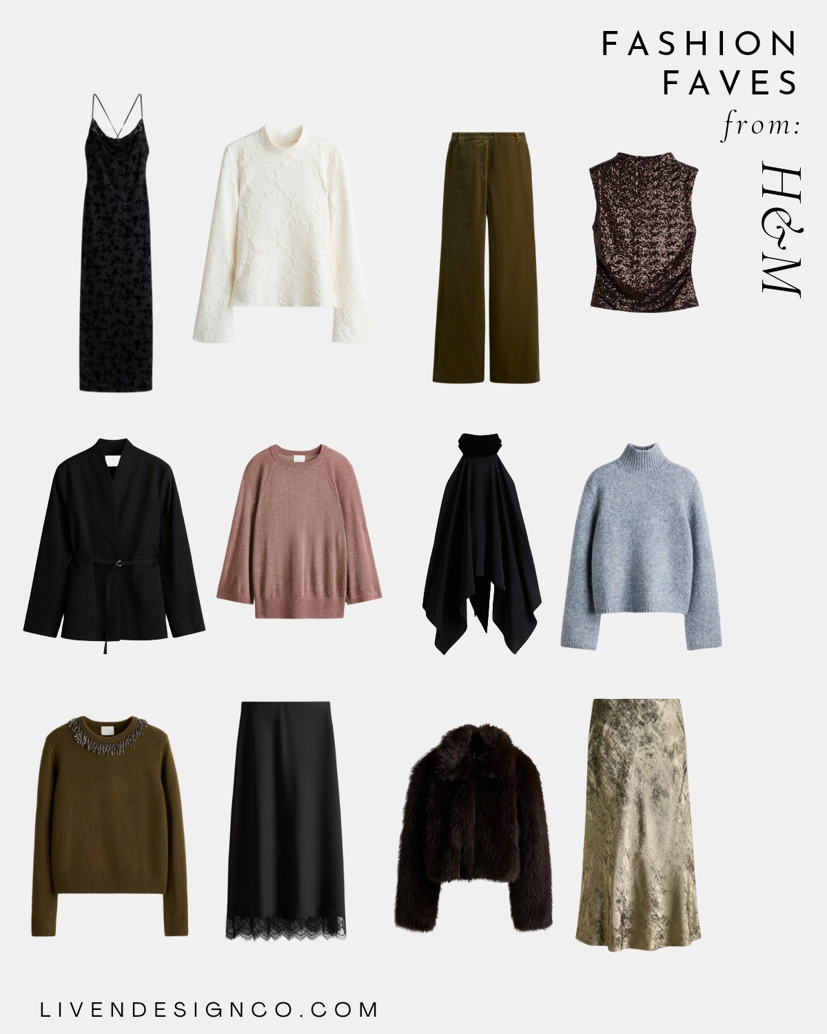 H&M fall fashion. Holiday fashion. Style inspiration. Style inspo. Velvet pants. Jeweled cardigan. Gift for her. Turtleneck sweater. Velvet skirt. Blazer. Fur coat. Jacquard. 

#LTKHoliday #LTKSeasonal #LTKCyberWeek