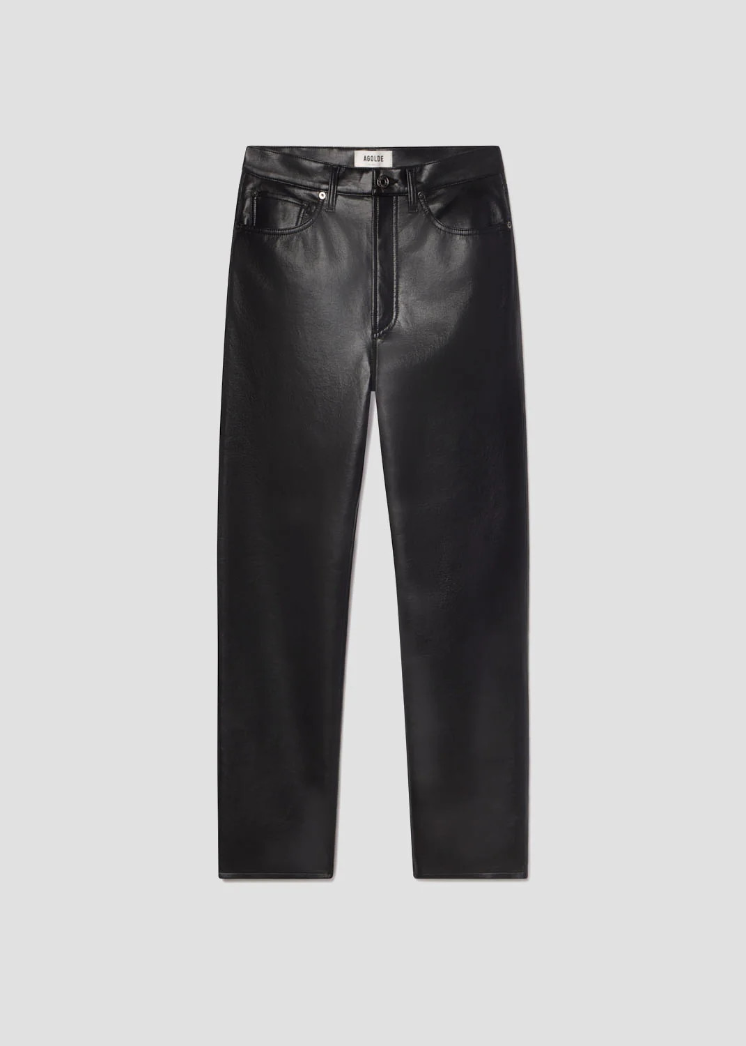 90's Pinch Waist High Rise Straight Long (Recycled Leather) in Detox | AGOLDE