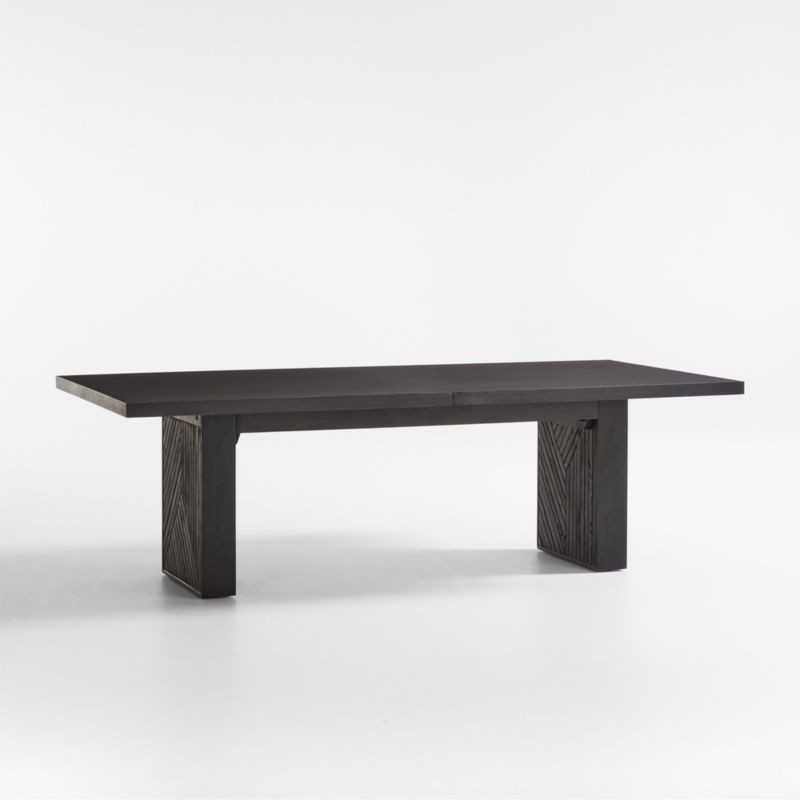 Dunewood 96"-116" Charcoal Wood Extendable Dining Table + Reviews | Crate & Barrel | Crate & Barrel