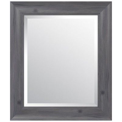 16"x20" Scoop Framed Beveled Wall Accent Mirror Gray - Gallery Solutions | Target