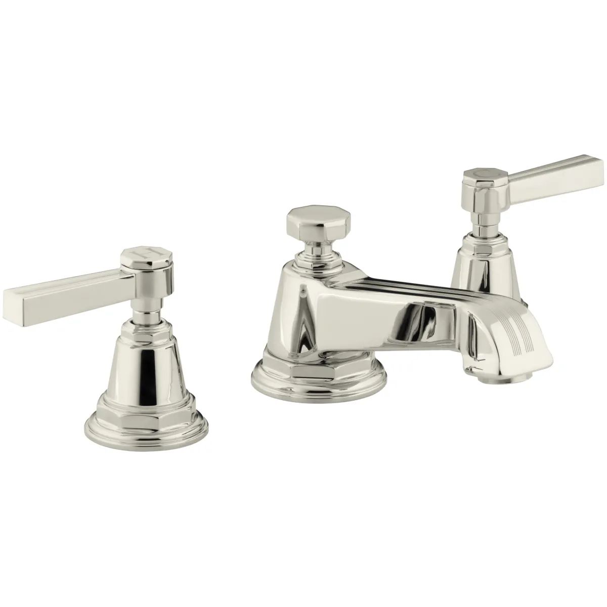 Pinstripe Widespread Bathroom Faucet with Ultra-Glide Valve Technology - Free Metal Pop-Up Drain ... | Build.com, Inc.