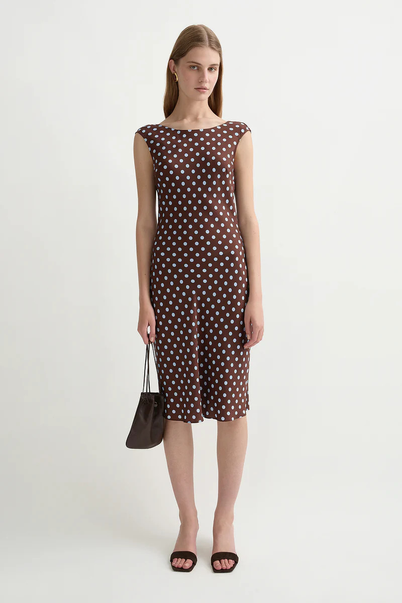 LEO DRESS - CHOCOLATE POLKA DOT | POSSE (Australia & New Zealand)