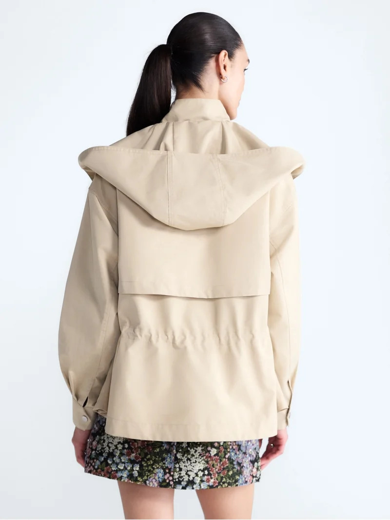Free Assembly Women's and Women's Plus Cinched Utility Jacket with Hood, Sizes XS-4X | Walmart (US)