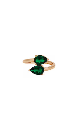 Crystal Teardrop Wrap Ring in Green Crystals | Revolve Clothing (Global)