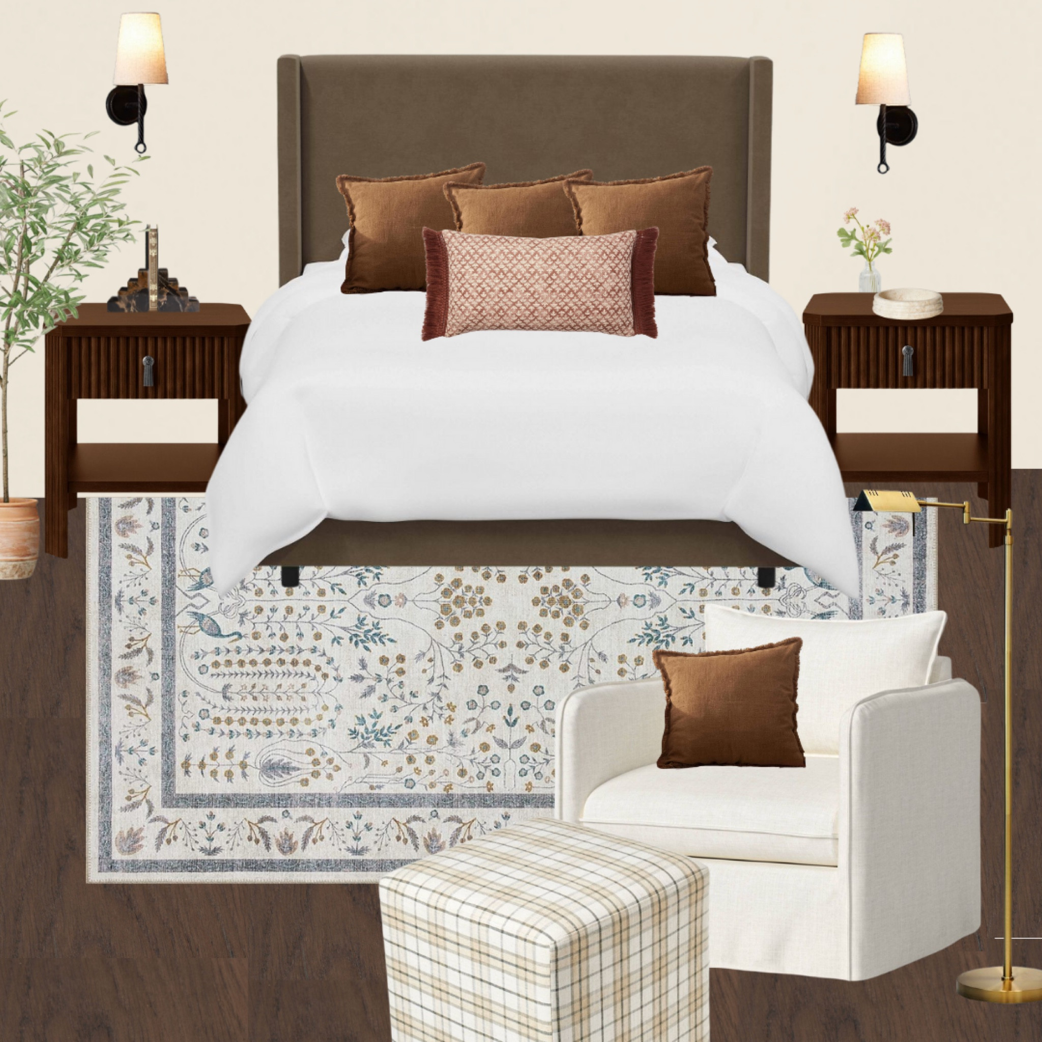 Moody neutrals bedroom design  mood board

#LTKstyletip #LTKfindsunder100 #LTKhome