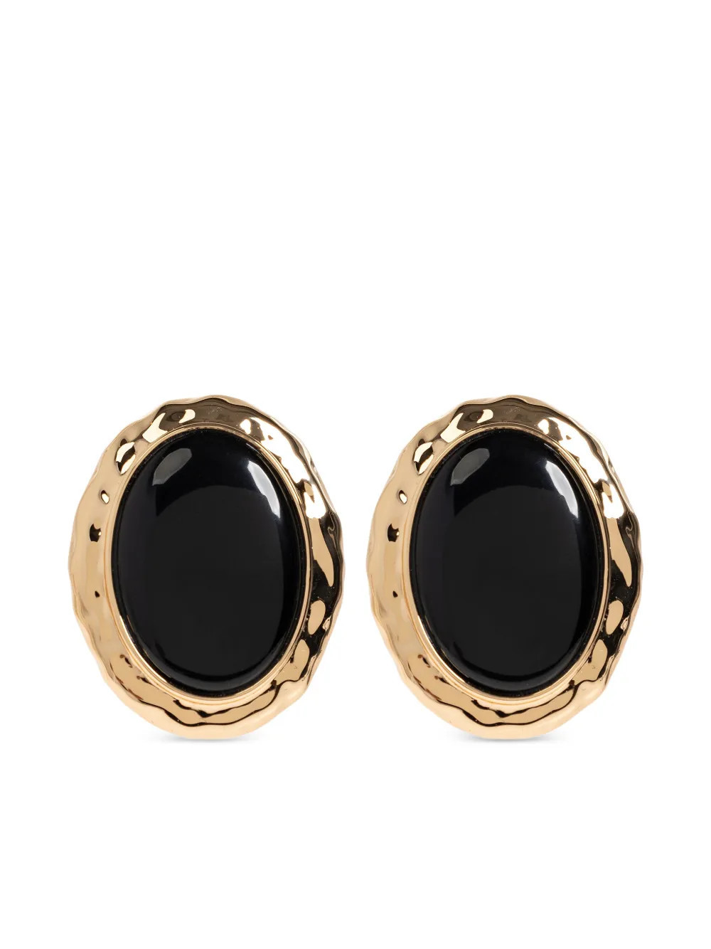 Self-Portrait stone-inlay earrings - Gold | Farfetch Global
