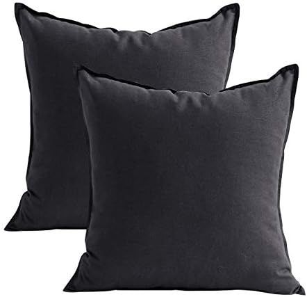 Jeanerlor Set of 2 Decorative Cotton Linen Couch Throw Pillow Case 26"x26" Sofa Pillow Durable Class | Amazon (US)