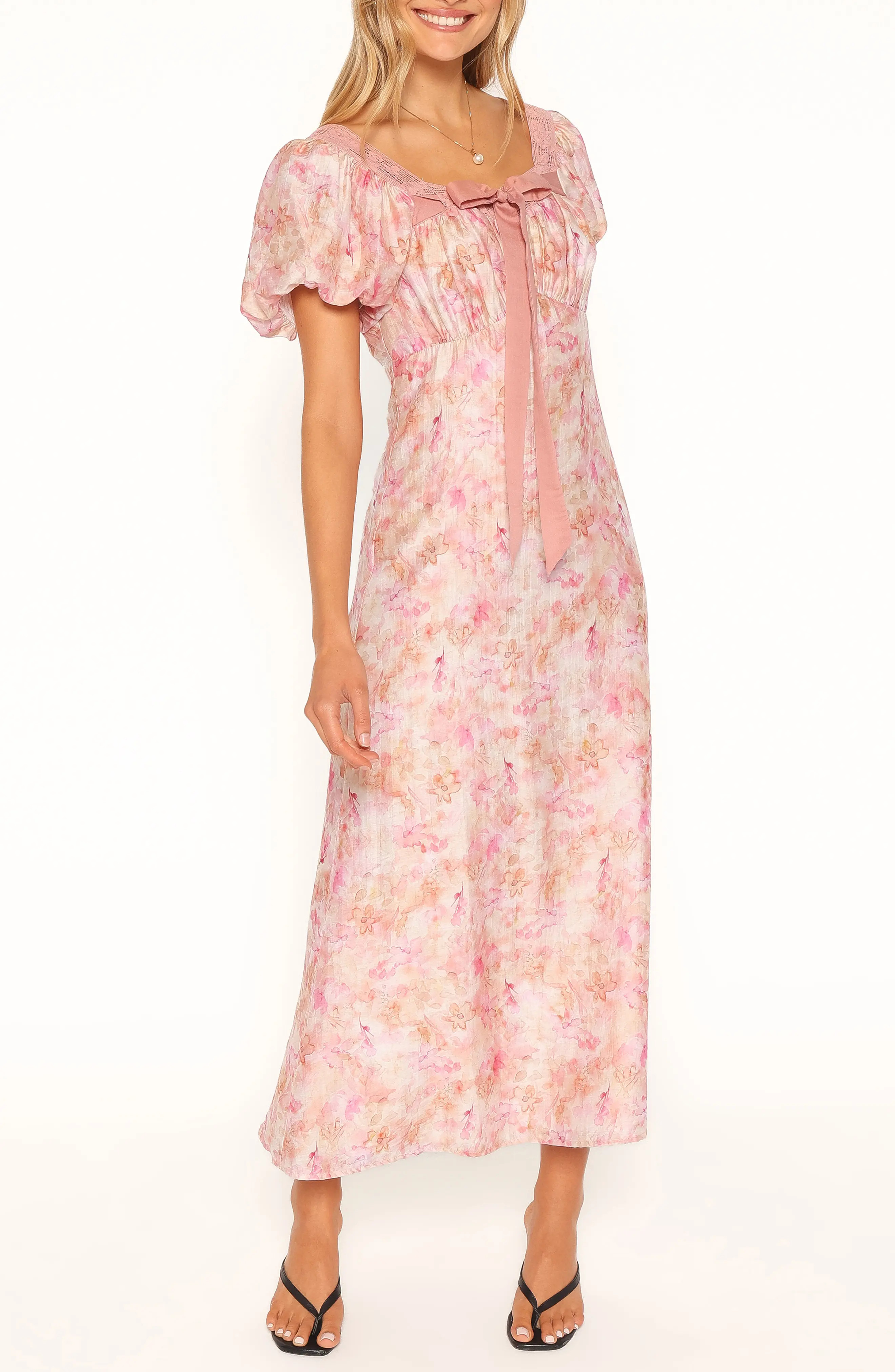 Petal & Pup Therese Floral Puff Sleeve Midi Dress (Women) | Nordstrom | Nordstrom