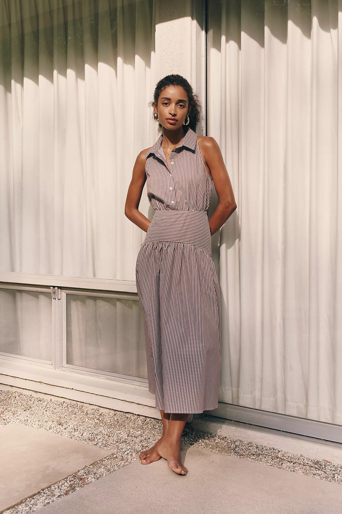 Tobie Drop-Waist Midi Shirtdress by Exquise | Anthropologie (US)
