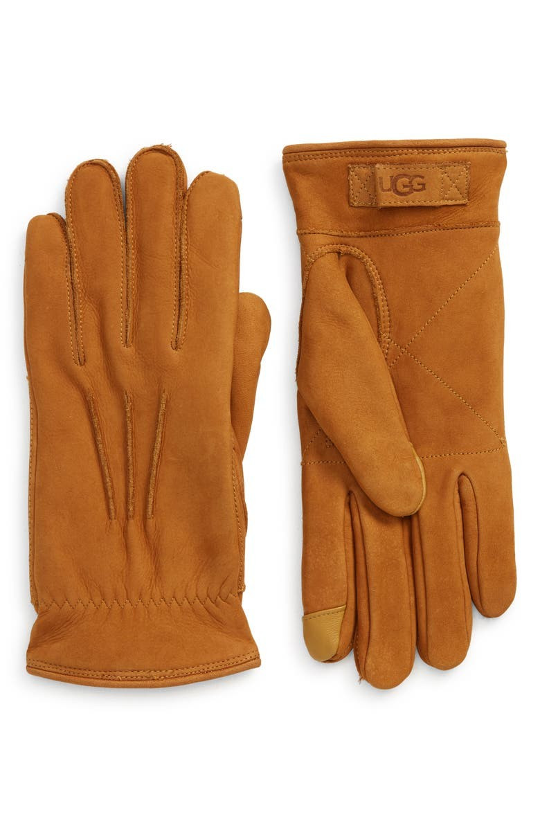 Three-Point Leather Tech Gloves | Nordstrom