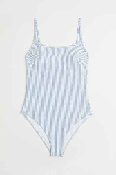 Conscious choice  Lined, ribbed swimsuit. Adjustable shoulder straps, cups with removable inserts... | H&M (US + CA)