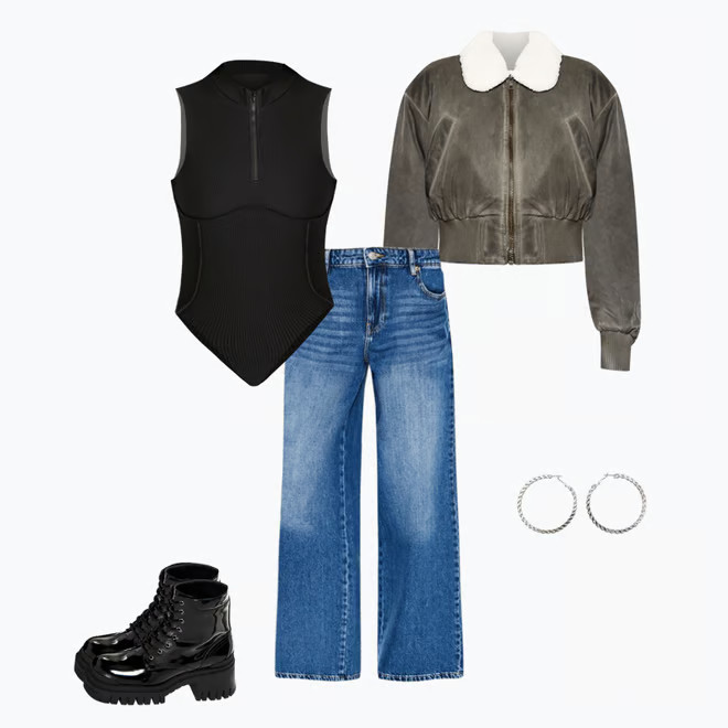 Ribbed Half-Zip Bodysuit | Forever 21