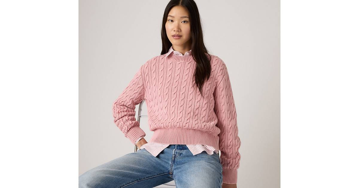 Boyfriend Cable Crewneck Pullover | Levi's US