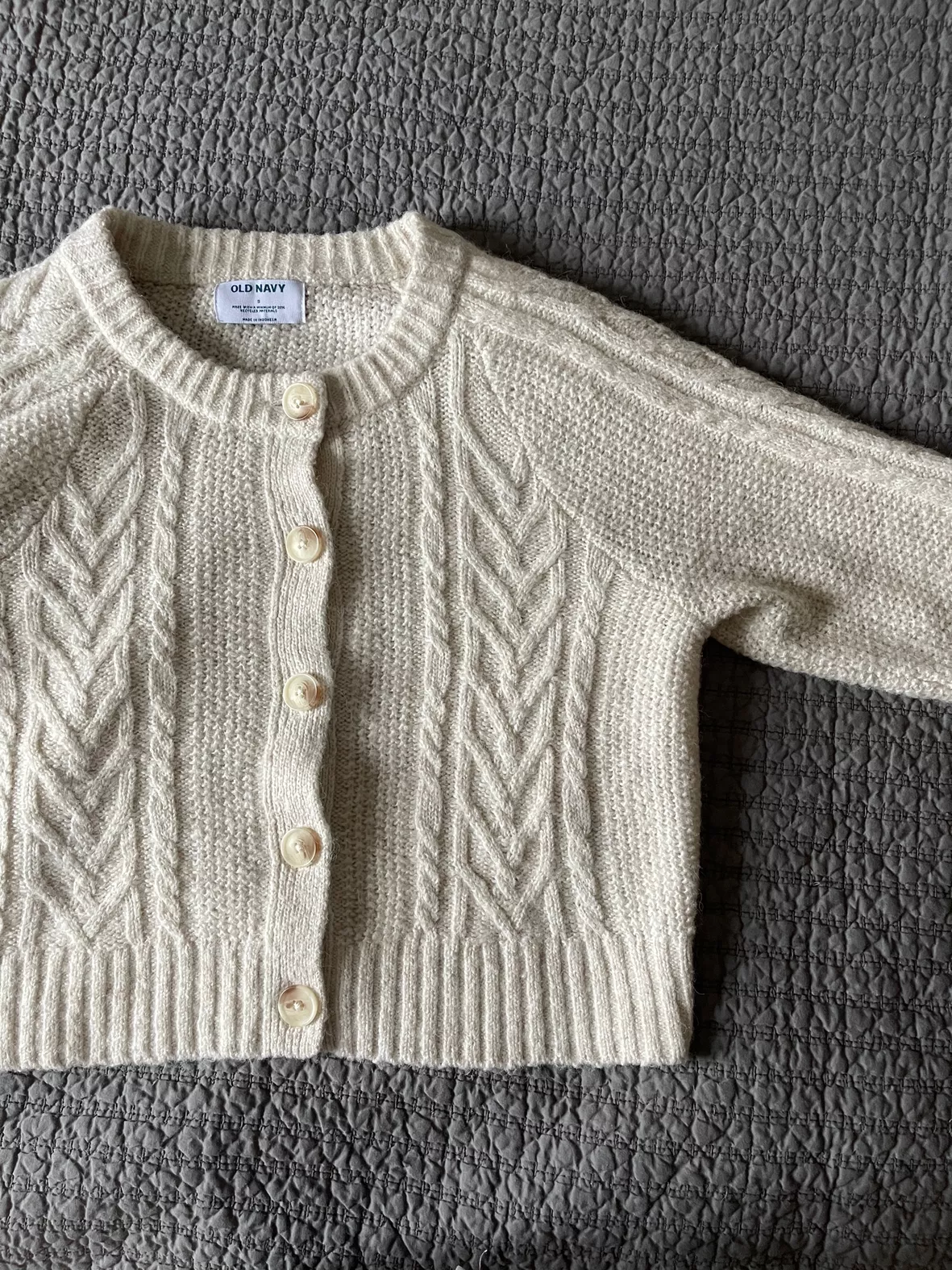 Heathered Cable-Knit Cardigan Sweater for Women