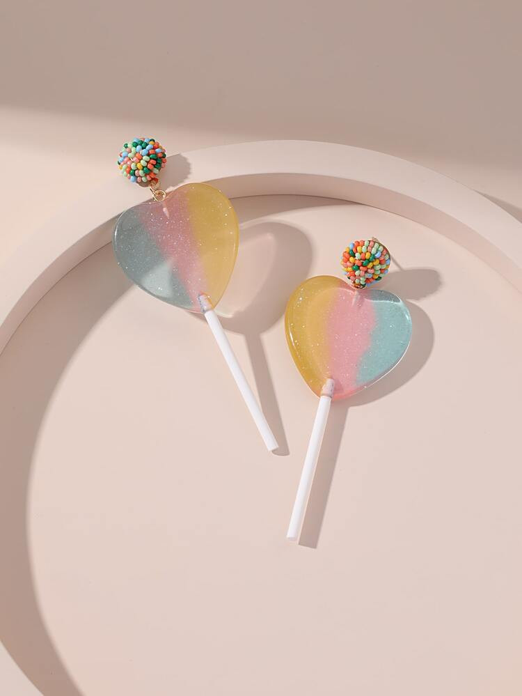 Random Color Lollipop Drop Earrings | SHEIN