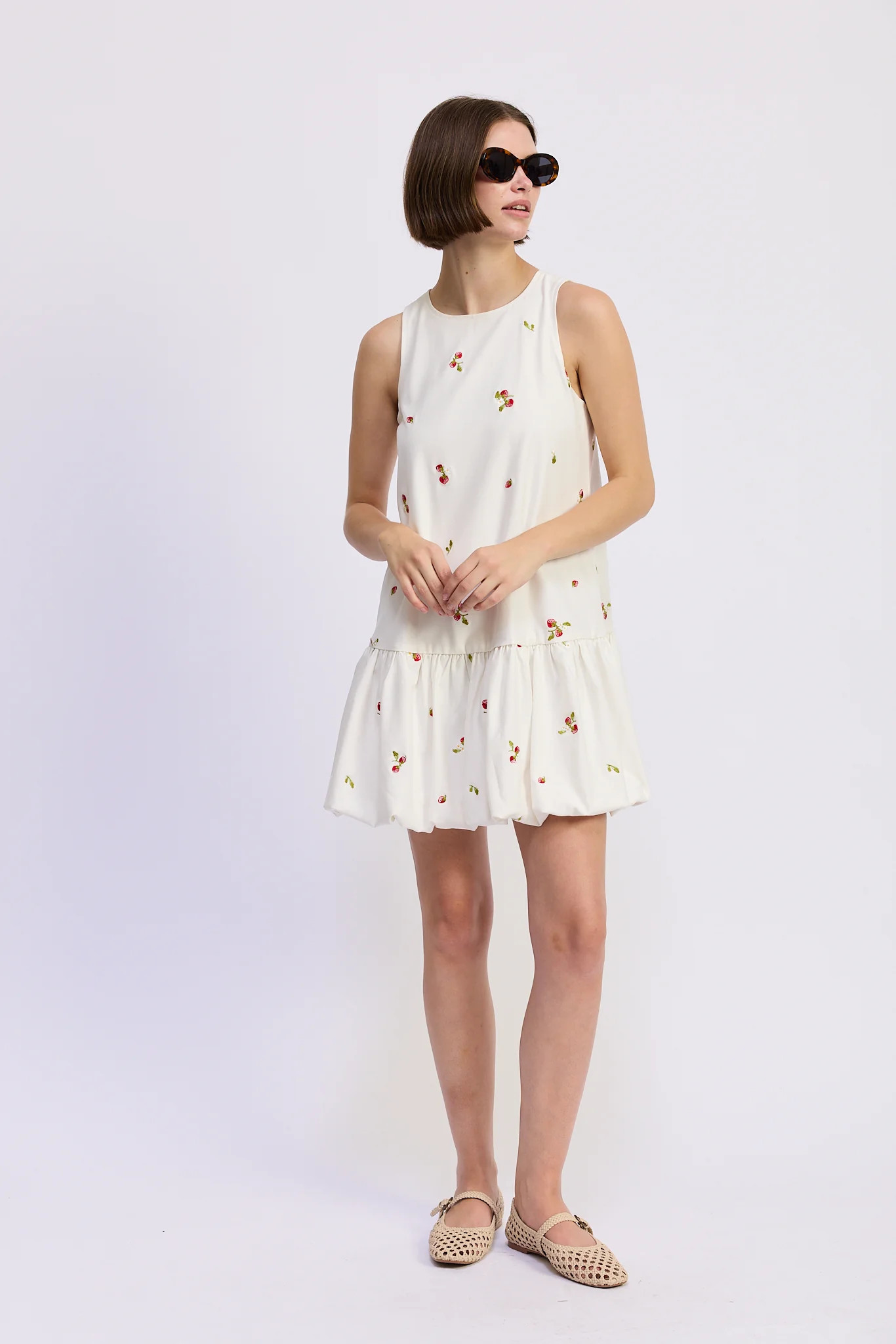 Strawberry Kiss Bubble Hem Mini Dress | En Saison