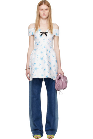 White Floral Minidress | SSENSE