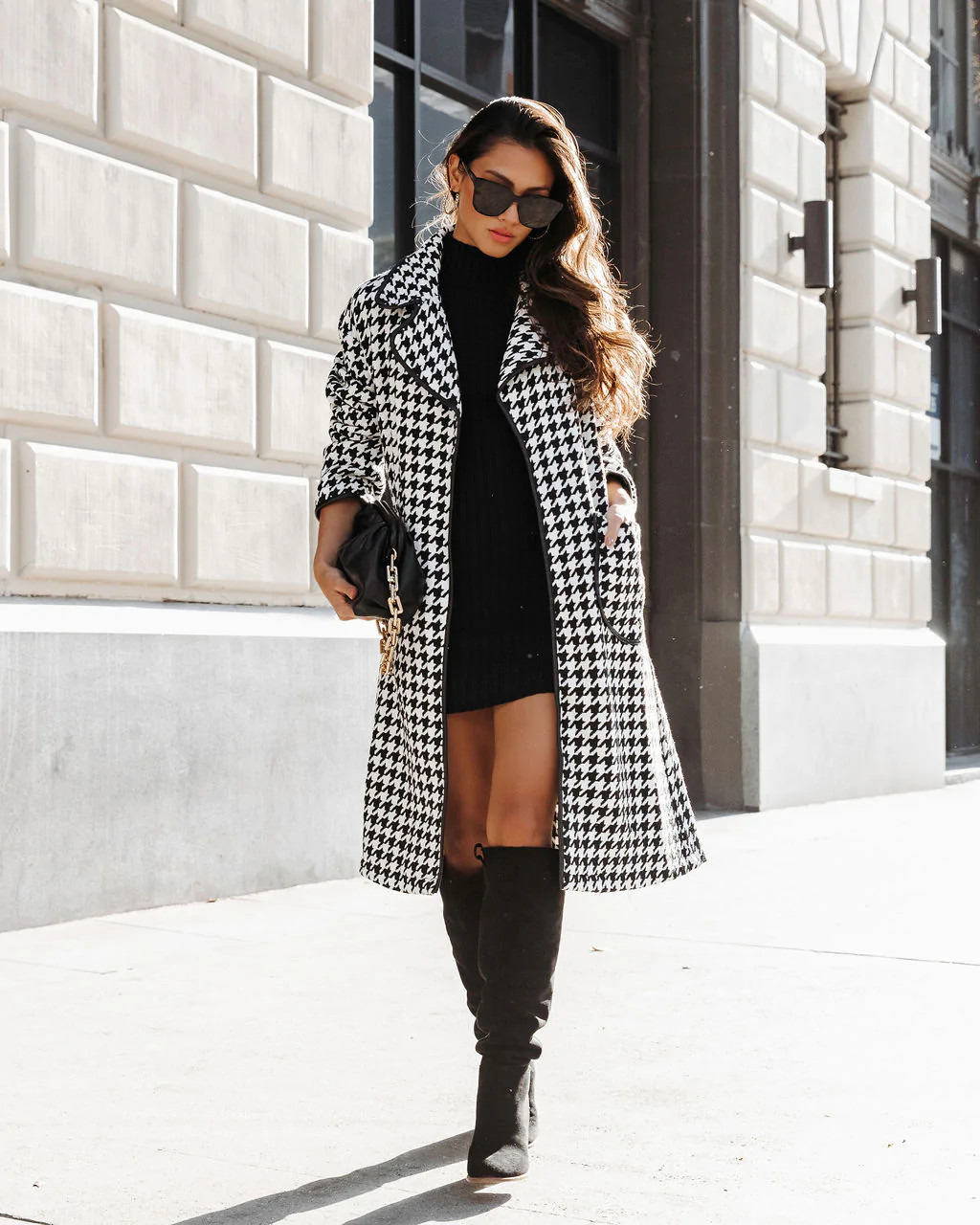 Normandy Houndstooth Pocketed Coat | VICI